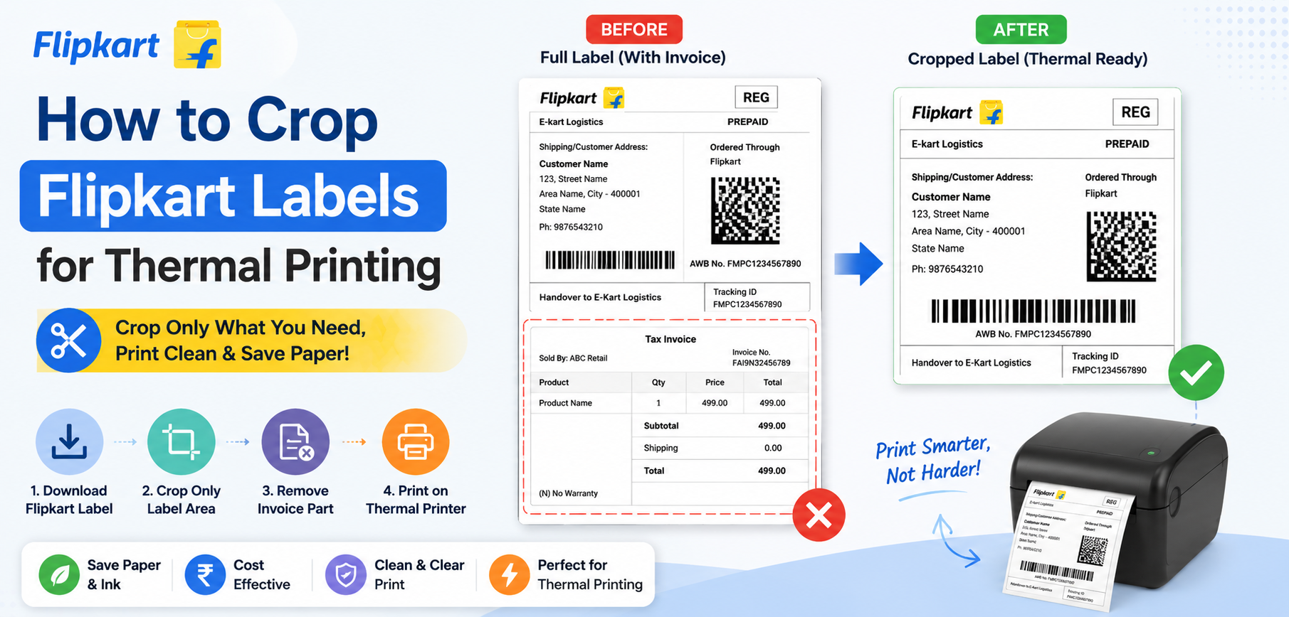 How to Crop Flipkart Labels for Thermal Printing