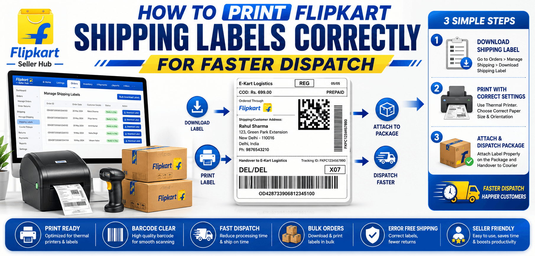 Flipkart Shipping Label Printing